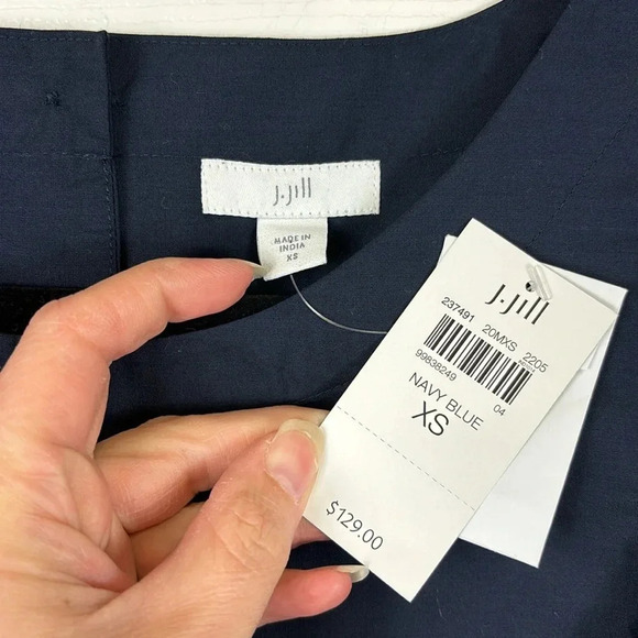 NWT J. Jill navy pleated back sleeveless dress sz xs - Picture 6 of 13